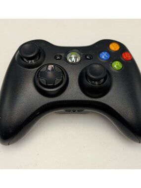 Original Microsoft Xbox 360 Black Wireless Controller Gaming Single Tested